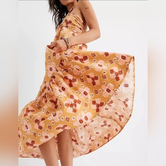 NWOT Aerie Halter Maxi Linen Lyocell Boho High-Low Sundress Smocked Back Size XS - Picture 7 of 7